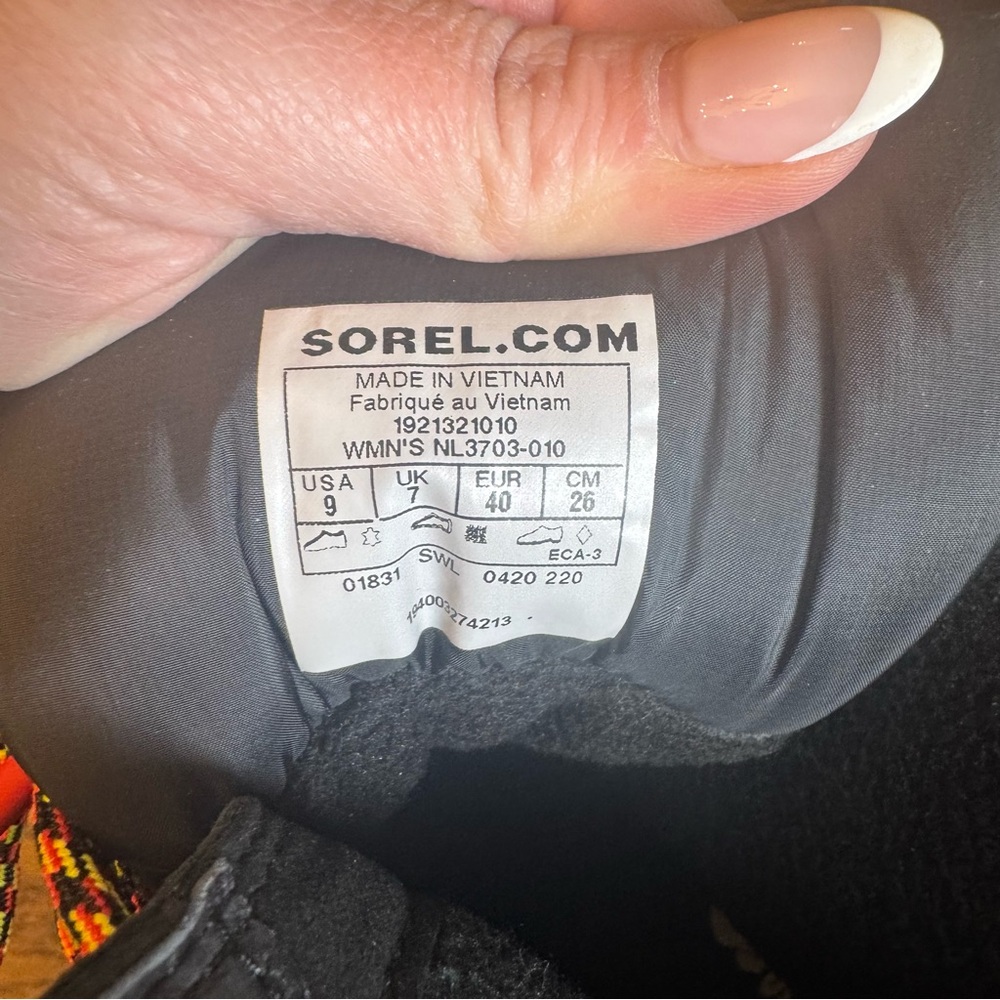 Women's Sorel Black Lennox Leather Waterproof Lace Up Outdoor Duck‎ Boots Size 9 - Picture 9 of 10